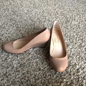 Jessica Simpson Nude Wedges 8.5 Perfect condition